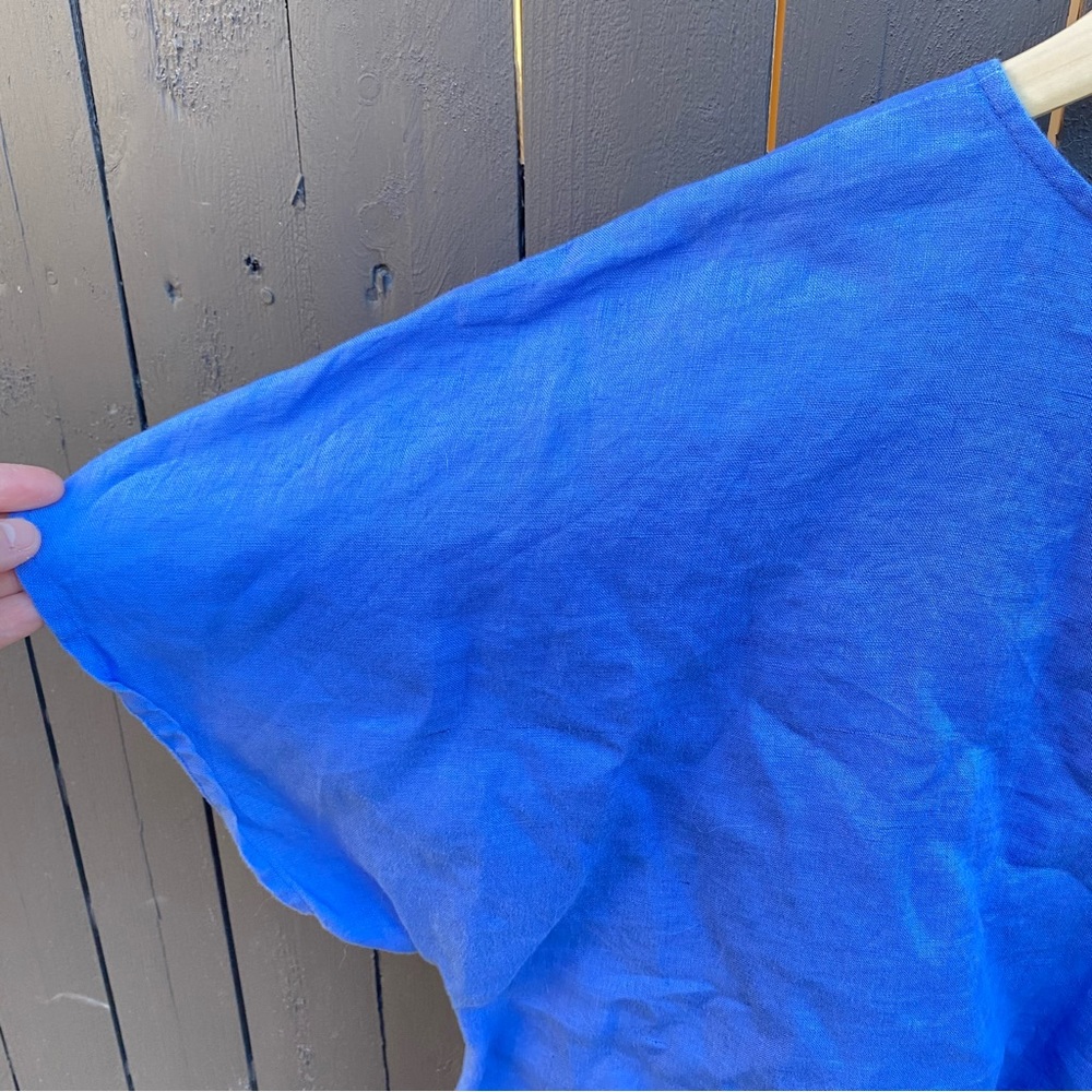•Erin London periwinkle blue linen top• - Picture 6 of 6